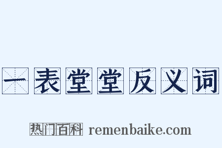 一表堂堂反义词是什么意思的图片